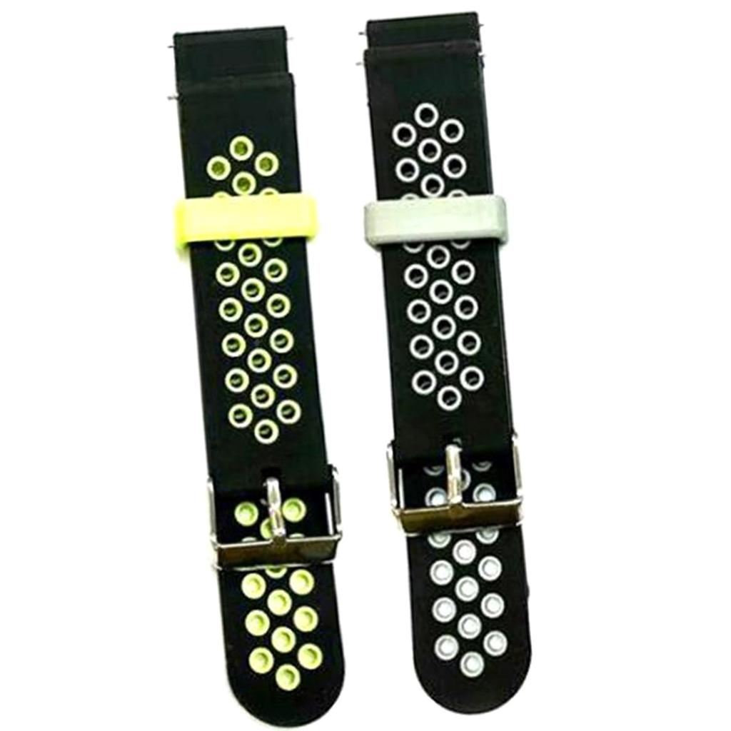 20mm Universal Replacement two-colorSilicone Watch Wrist Sport Band Strap