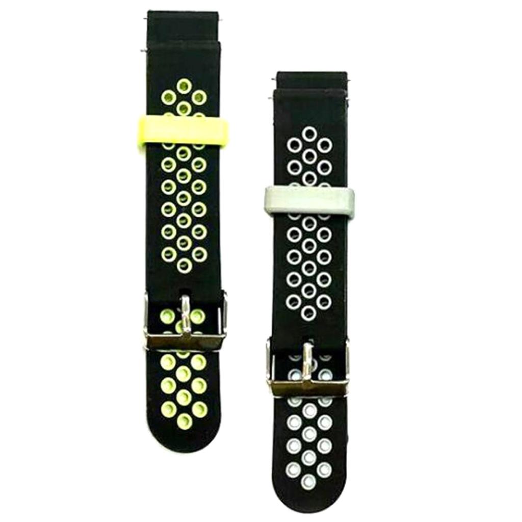 20mm Universal Replacement two-colorSilicone Watch Wrist Sport Band Strap