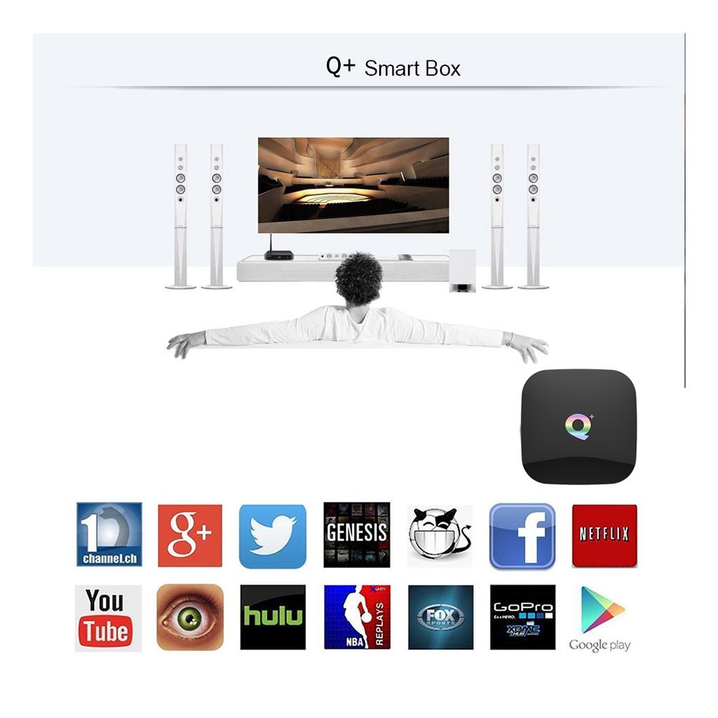 2019 Android 6.0 Smart TV Box Q+ BOX Amlogic Quad Core 4GB+64GB WIFI UK