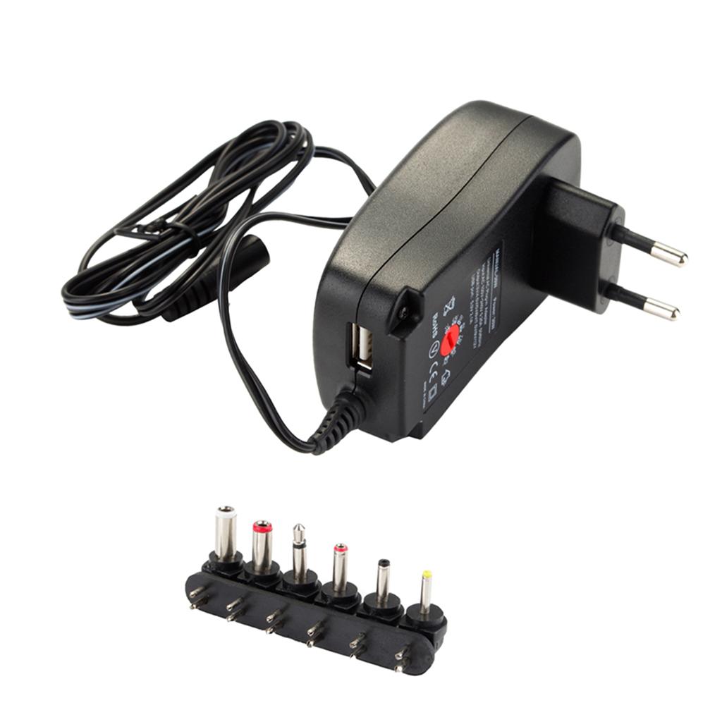 2.1A 30W 3V 4.5V 5V 6V 7.5V 9V 12V AC DC Charger USB Port Power Adapter
