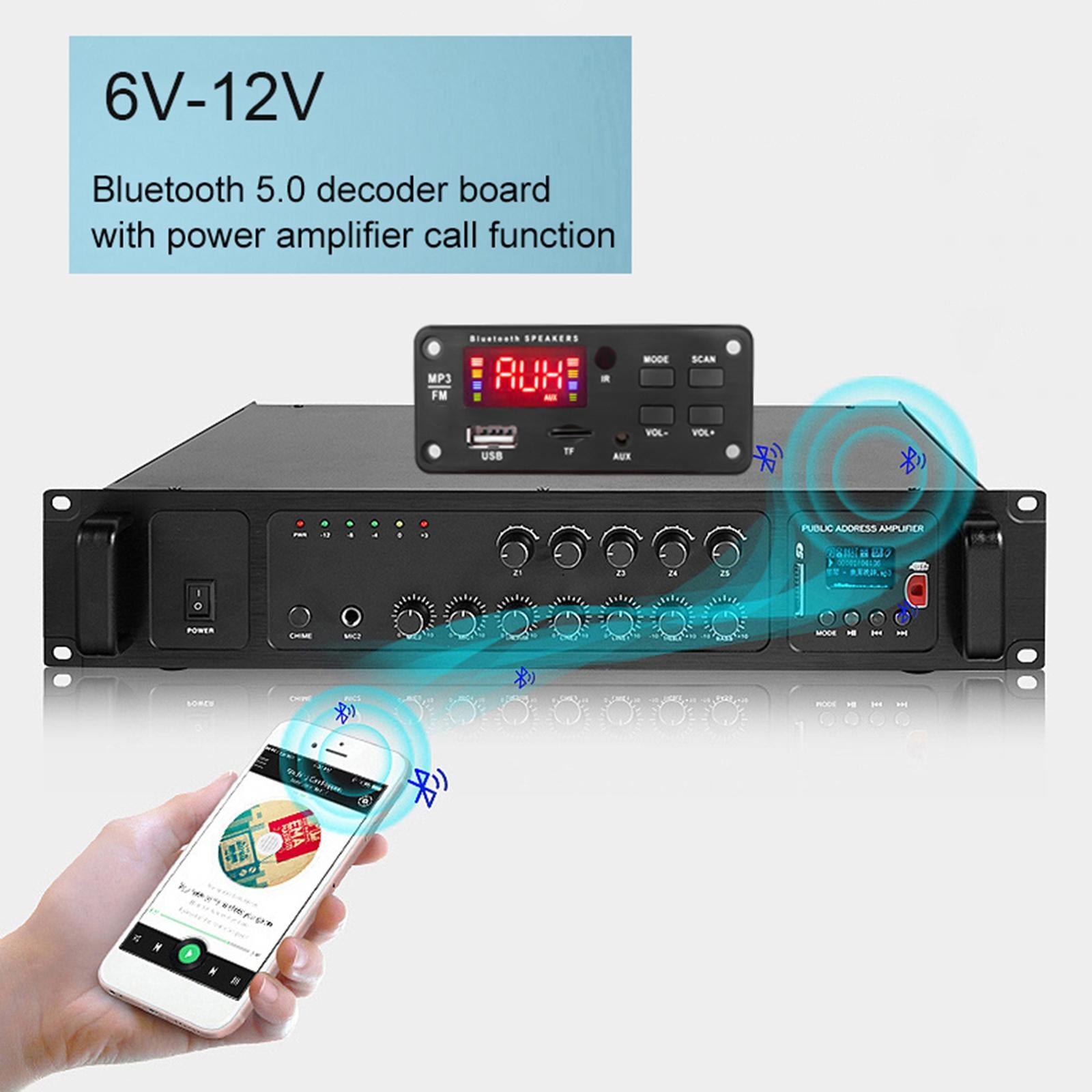 Wireless Bluetooth 7-18V MP3 WMA Decoder Board Audio Module USB TF Radio
