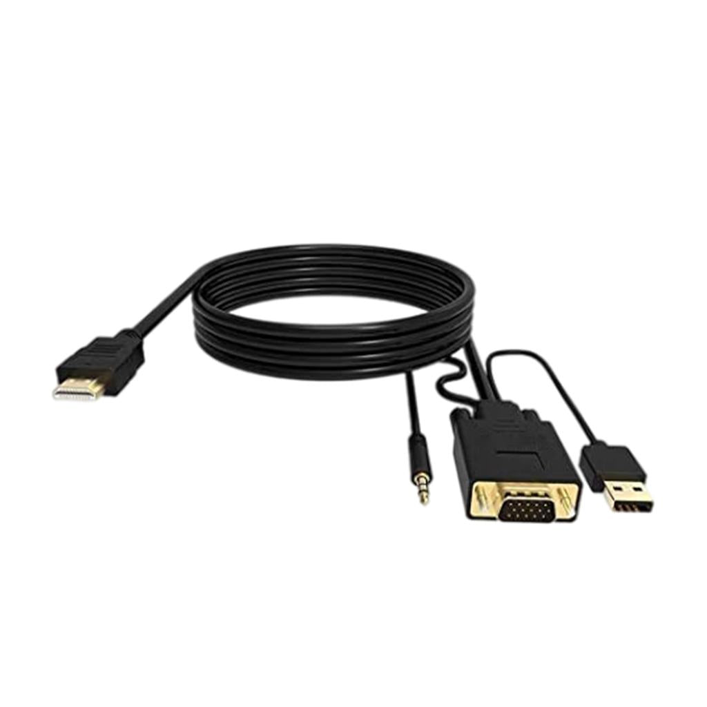 HDMI to VGA Adapter, Video Converter for PC Monitor HDTV Audio+Power 10Ft