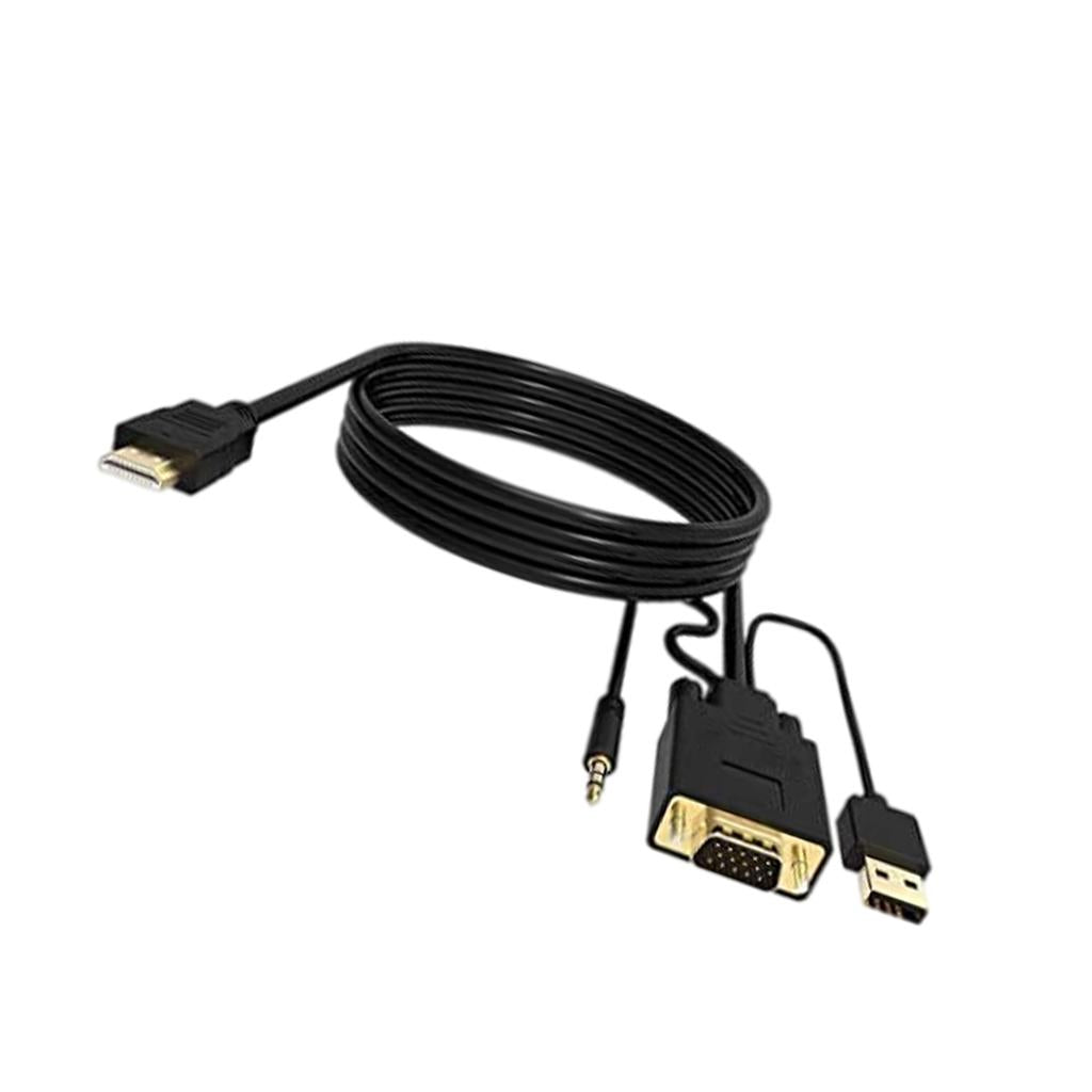 HDMI to VGA Adapter, Video Converter for PC Monitor HDTV Audio+Power 10Ft