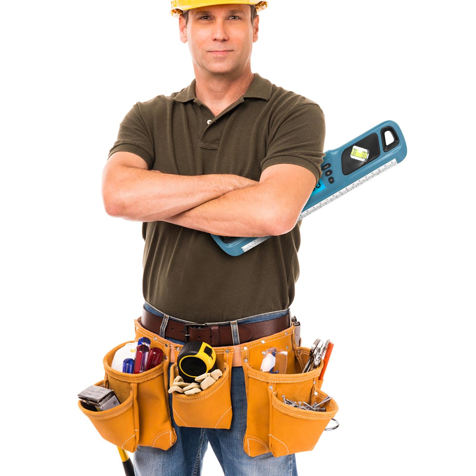 360 Degree Digital Level Inclinometer Ruler with Magnets LED Display Blue