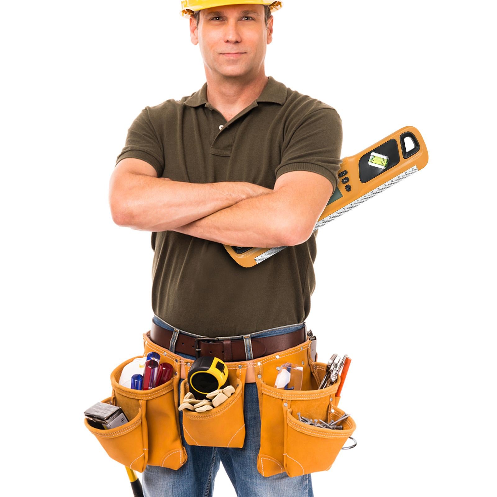 360 Degree Digital Level Inclinometer Ruler with Magnets LED Display Yellow