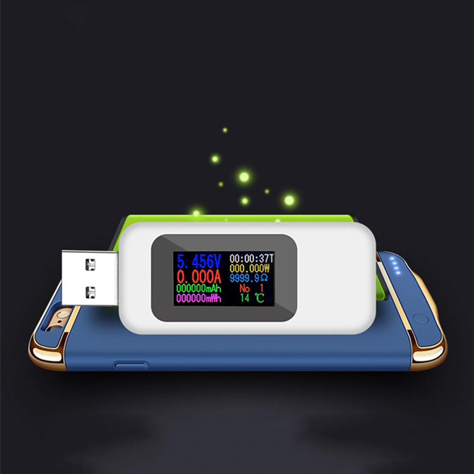 Power Meter USB Tester USB Current Meter Cut-off Power Indicator White