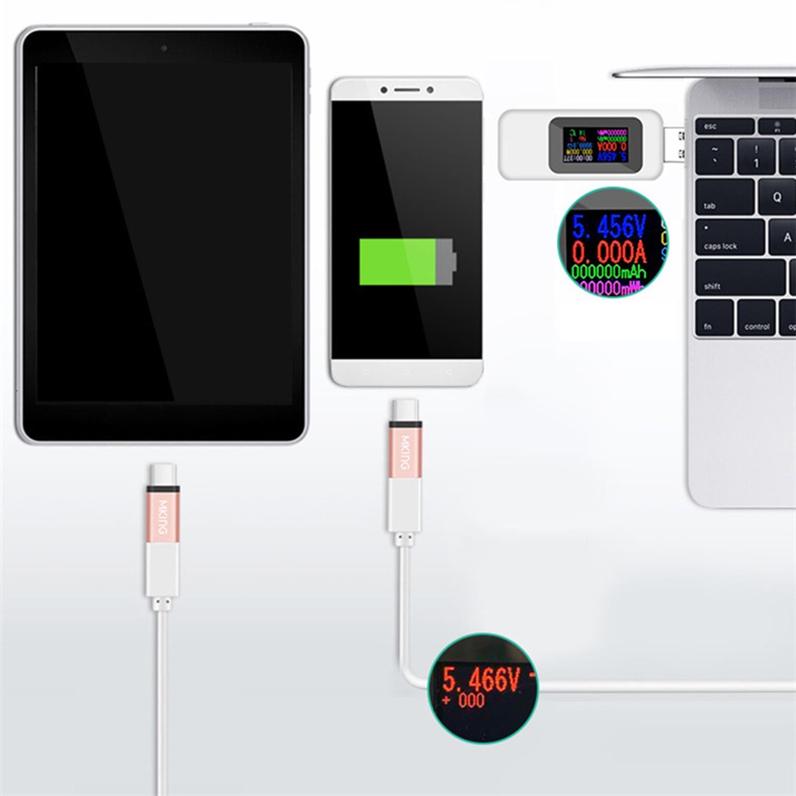 Power Meter USB Tester USB Current Meter Cut-off Power Indicator White