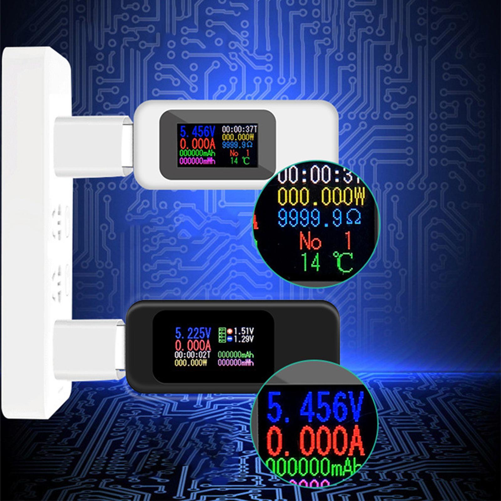 Power Meter USB Tester USB Current Meter Cut-off Power Indicator White