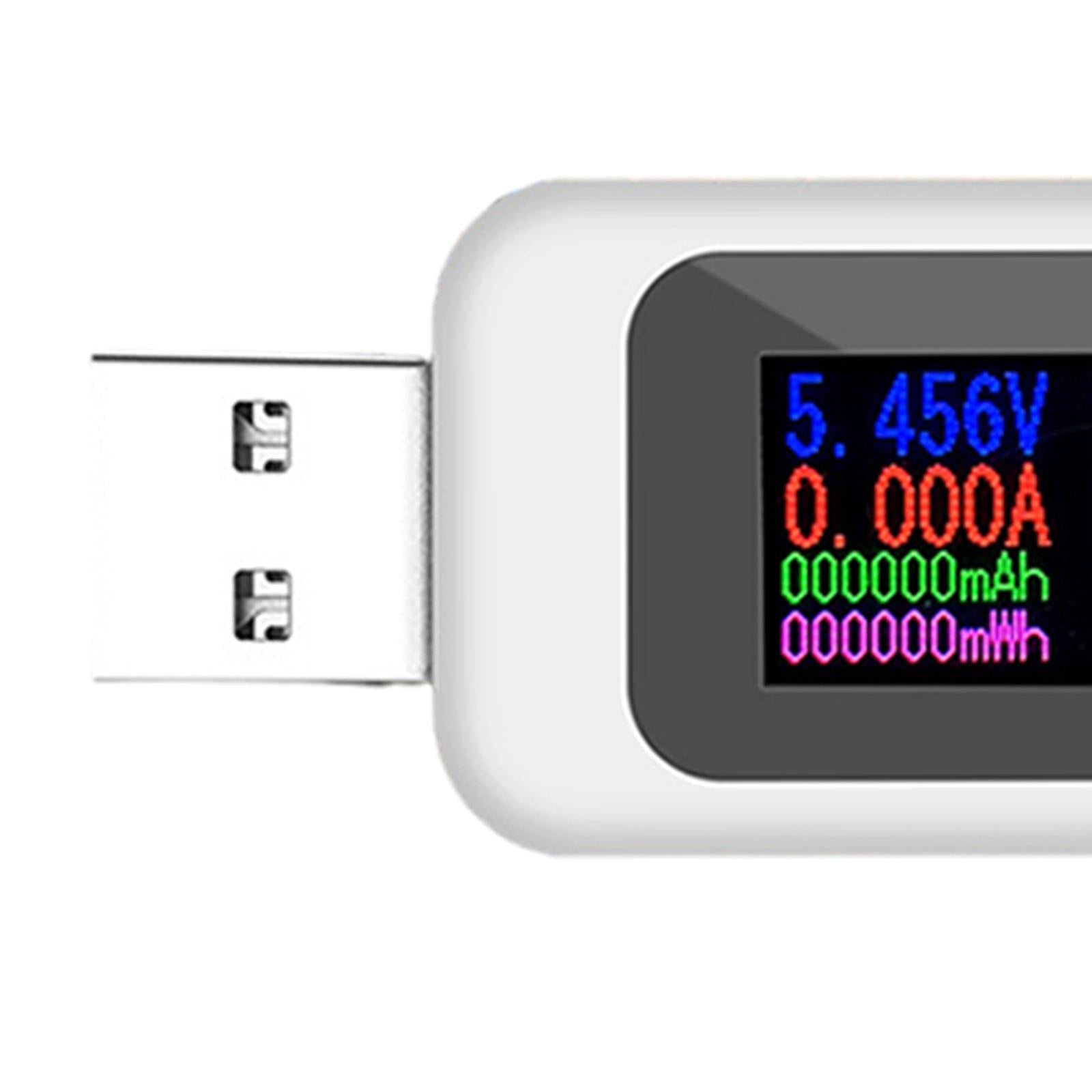 Power Meter USB Tester USB Current Meter Cut-off Power Indicator White