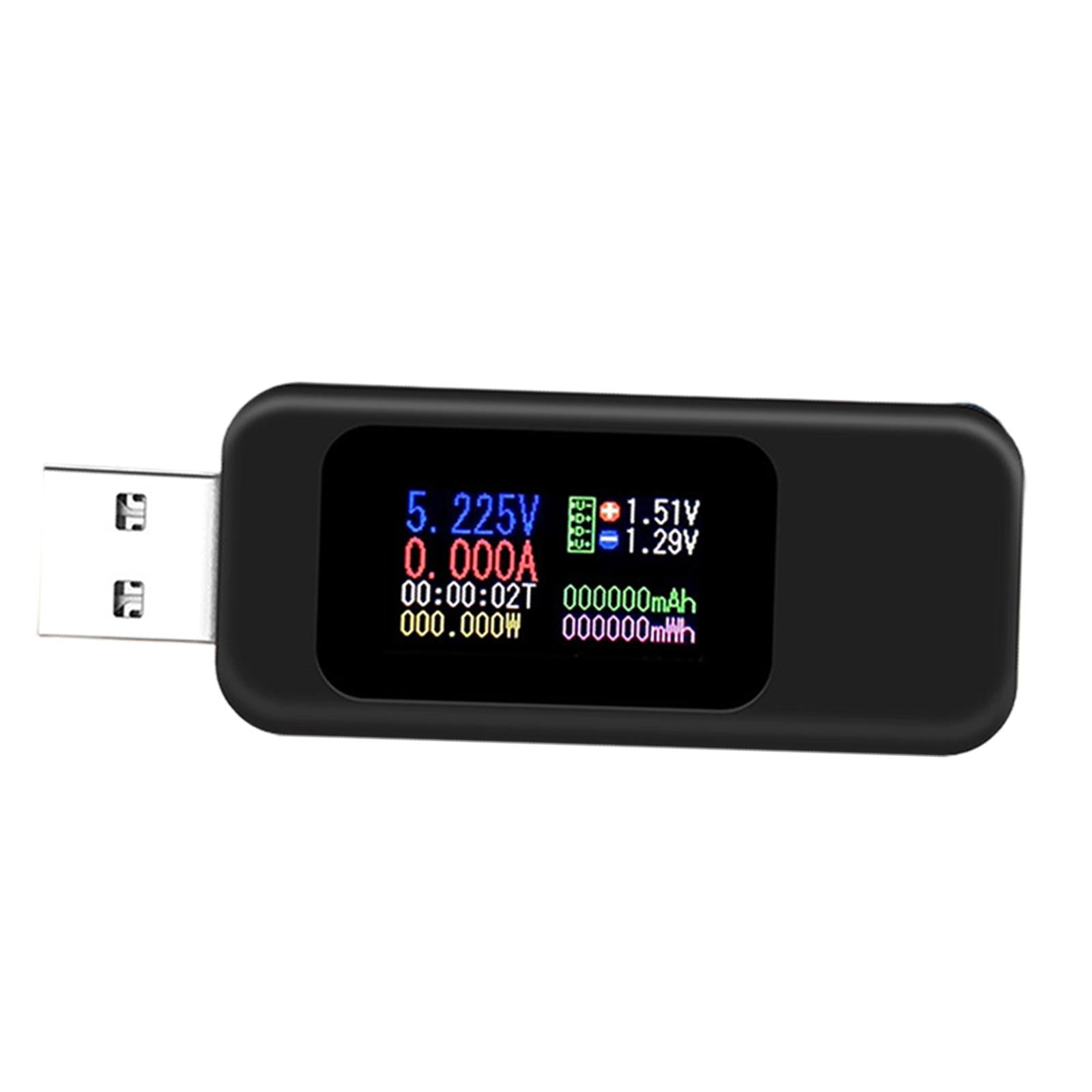 Power Meter USB Tester USB Current Meter Cut-off Power Indicator Black