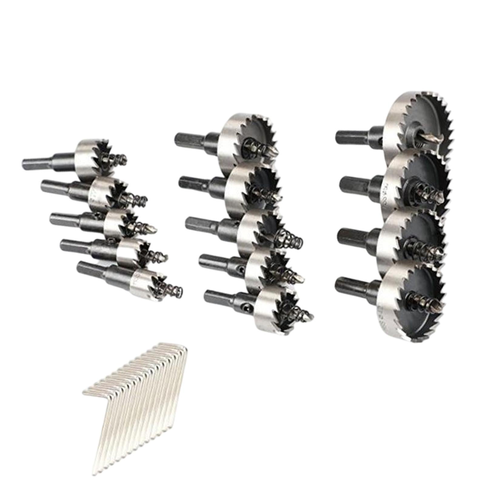 HSS Drill Bit Set Hole Saw Cutting Kit for Metal Plastic Hole Drilling 15PCS