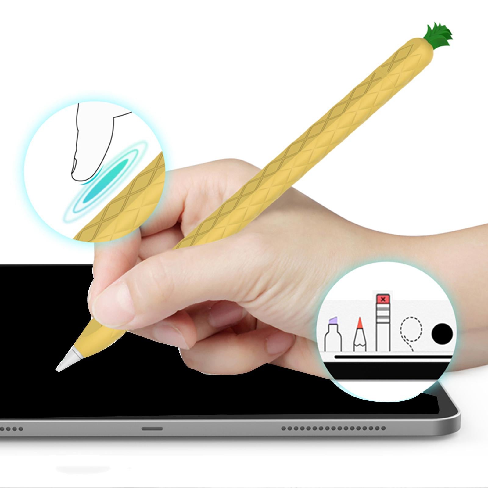 Anti-slip Silicone Sleeve Holder Protective Cover for Apple Pencil Orange