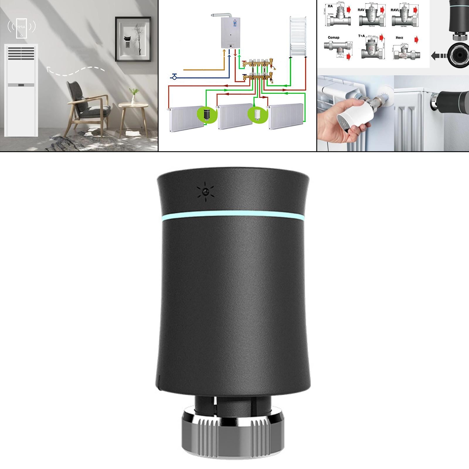 Smart Radiator Actuator for Tuya Zigbee APP Control Heat Dissipation Black