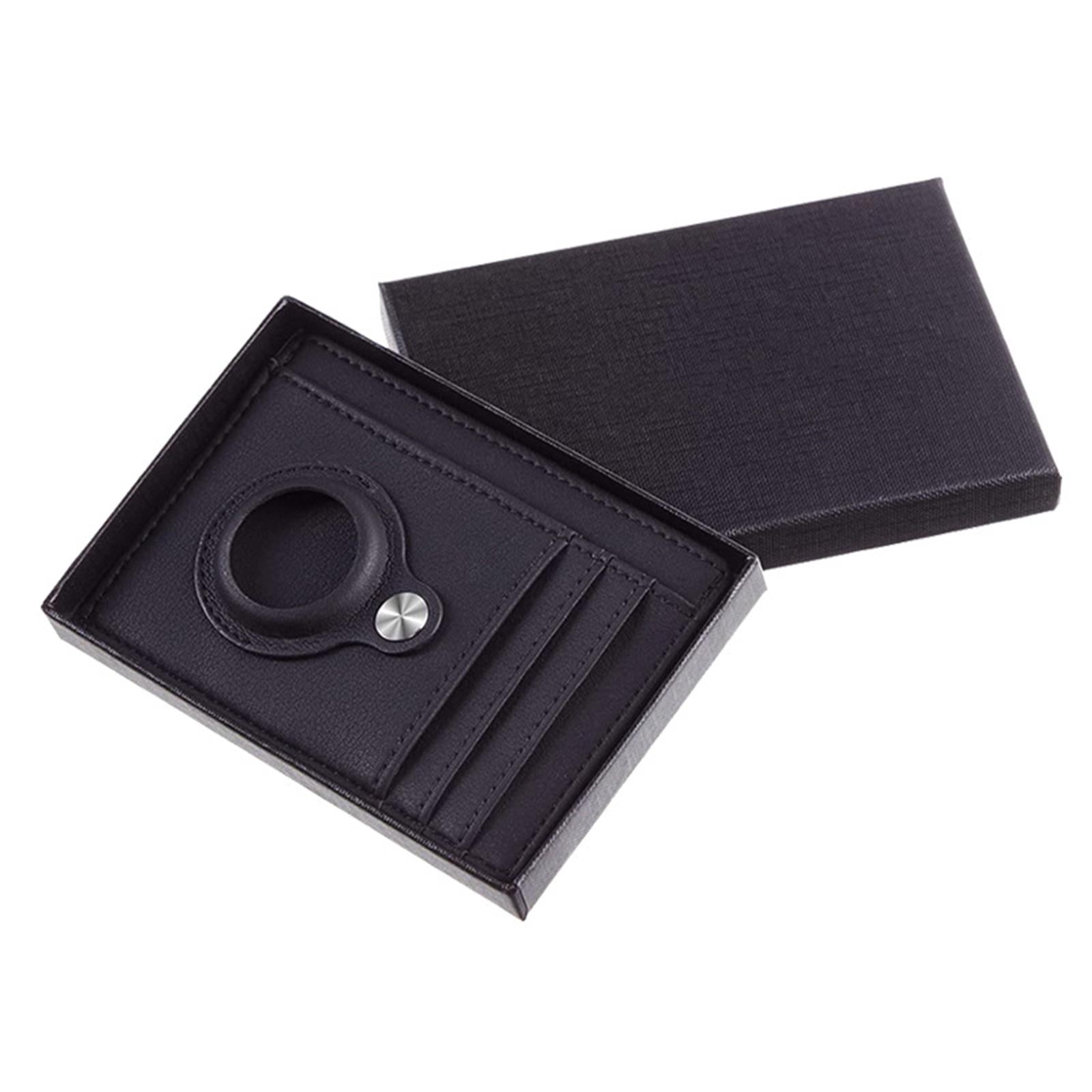 Leather Multifunctional Wallet Anti-Lost Cash Card Pocket Black Carbon Fiber