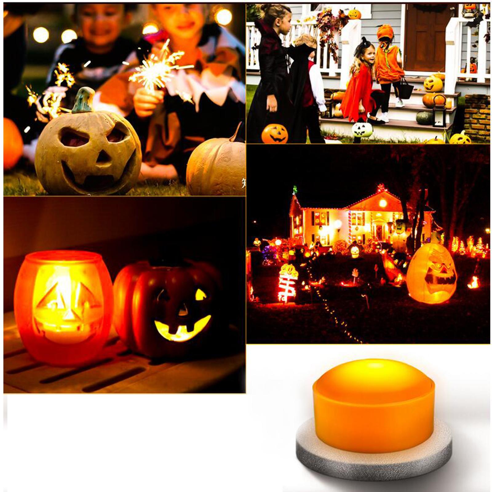 Remote Control LED Light Pumpkin Lamp Battery Tap Mode Decorative Portable 2 Pcs