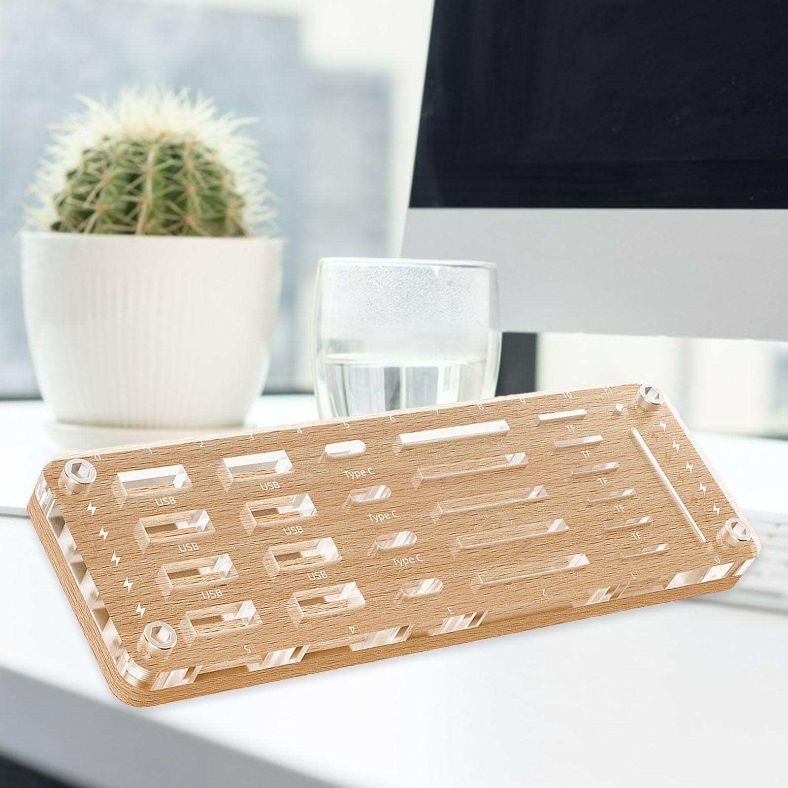 Storage Box Transparent Management Compact for Memory Card Home use Office 26 Groove Acrylic