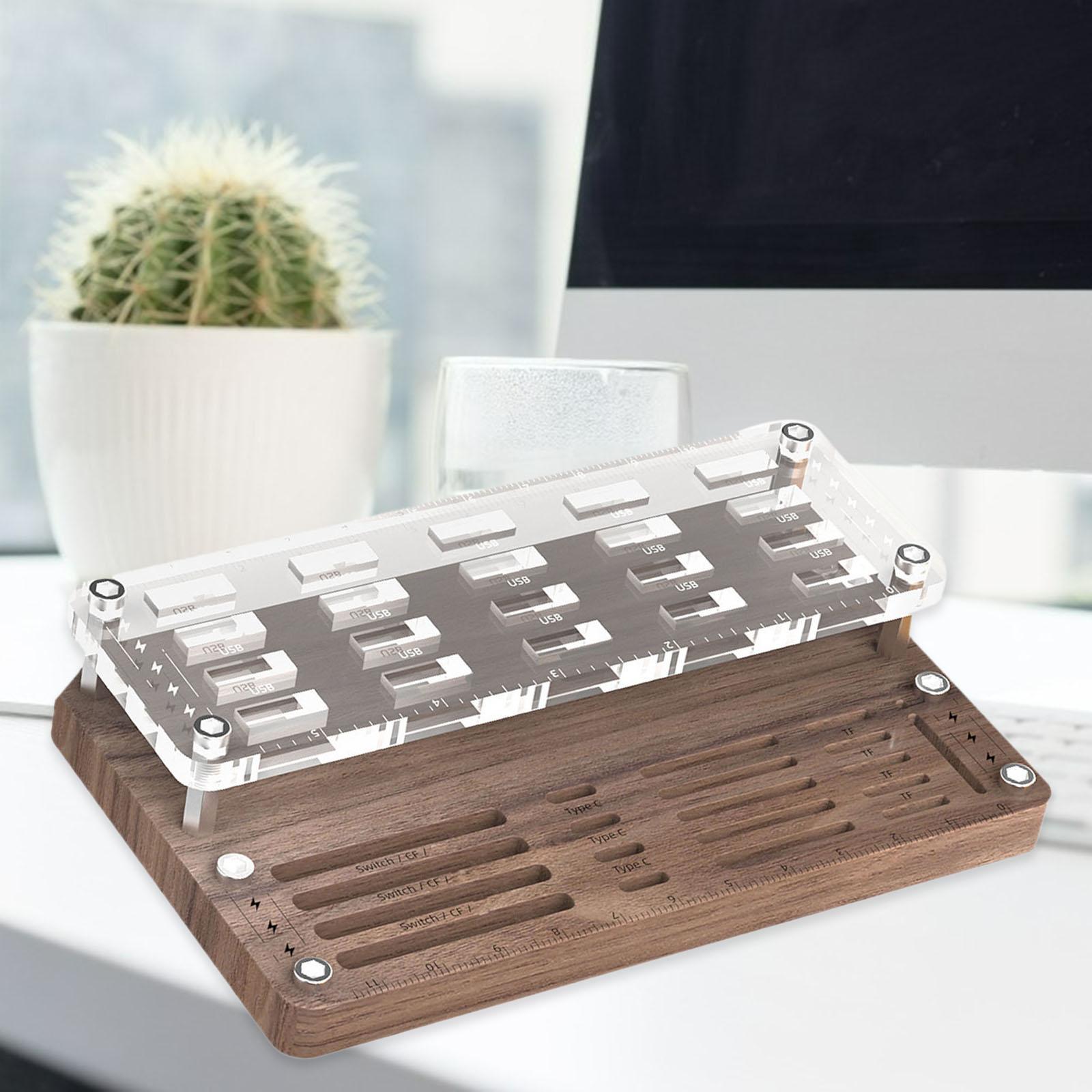 Storage Box Transparent Management Compact for Memory Card Home use Office 40 Groove Acrylic