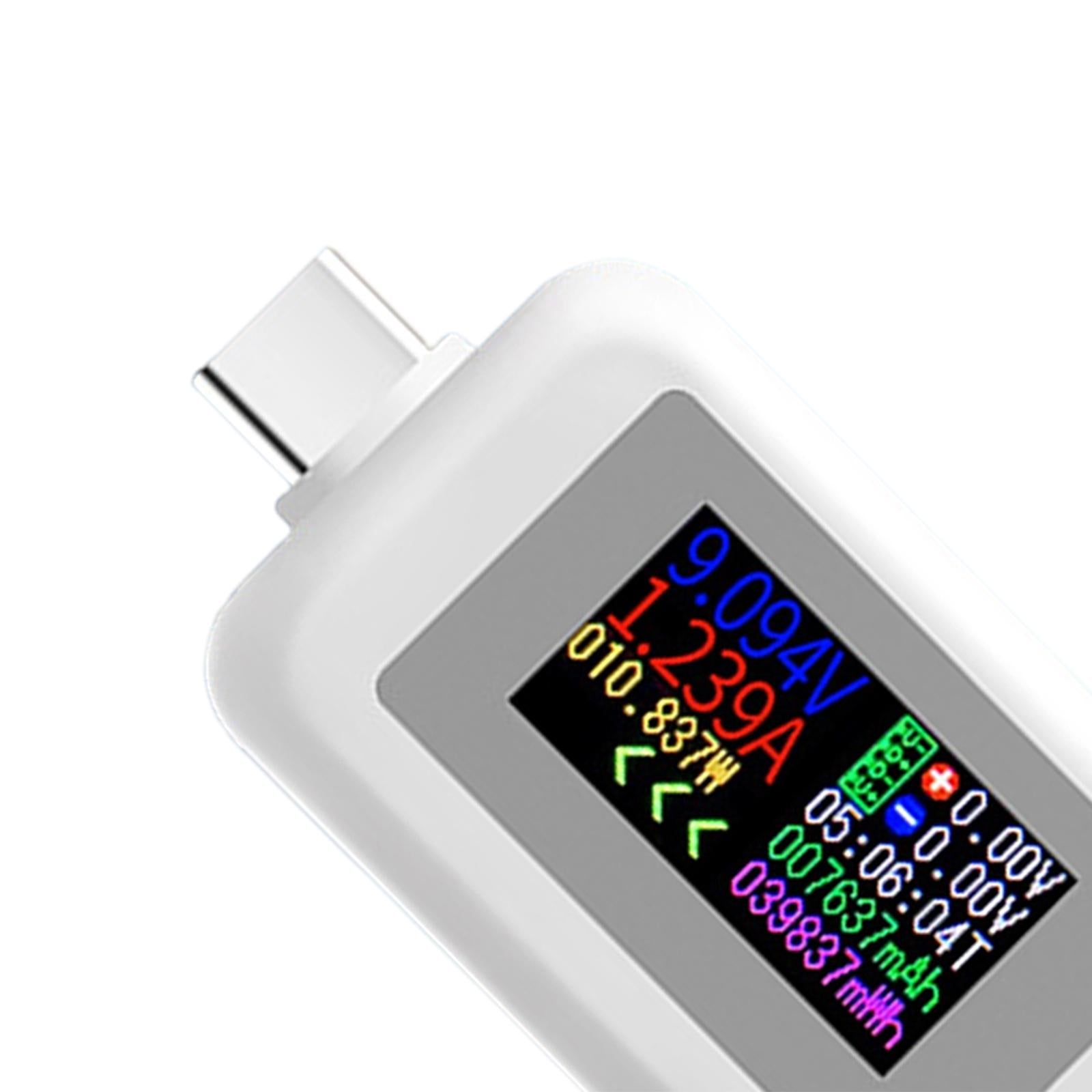 2-Way USB Type-C Tester HD Display Measurement Tool Tester Kws-1902C white