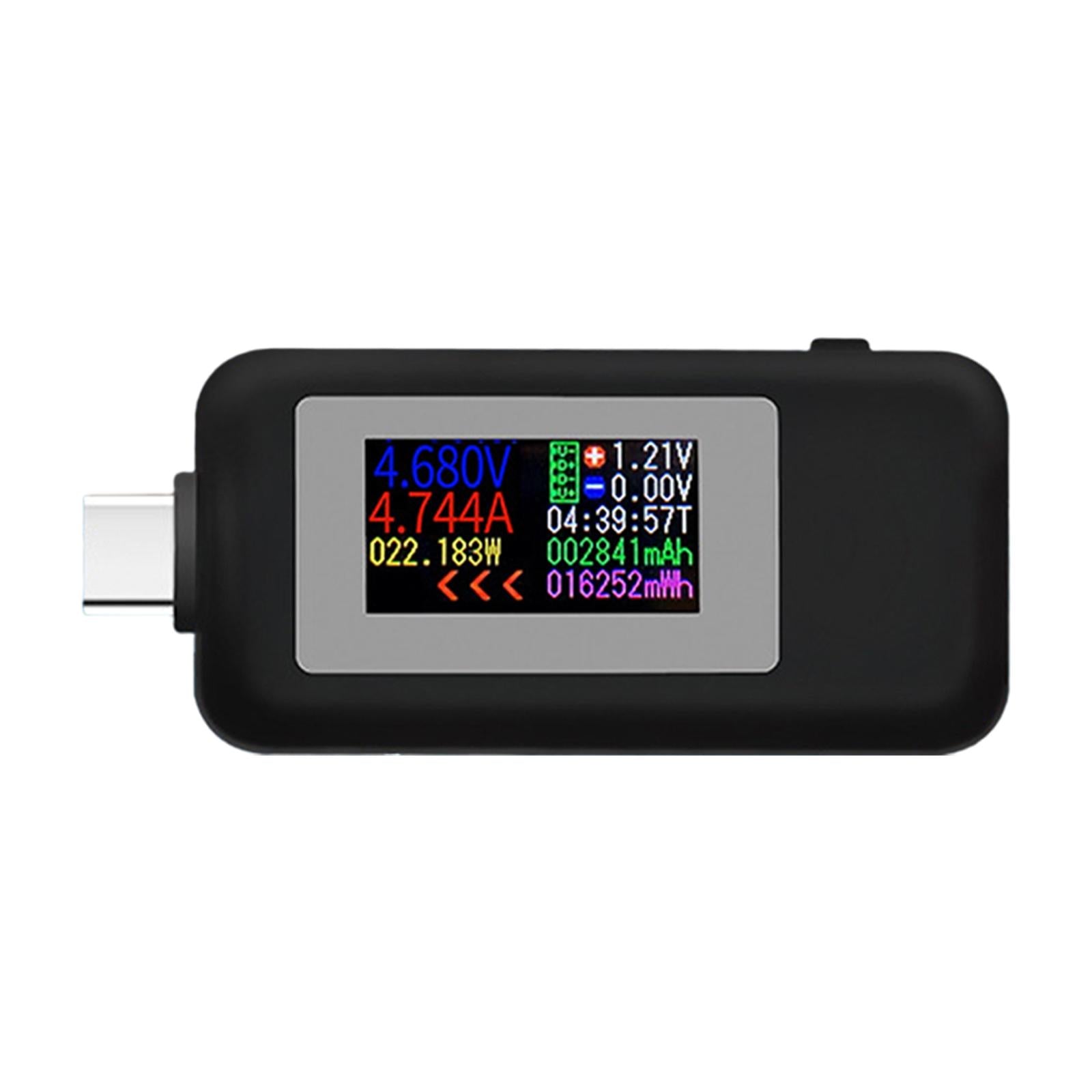 2-Way USB Type-C Tester HD Display Measurement Tool Tester Kws-1902C black