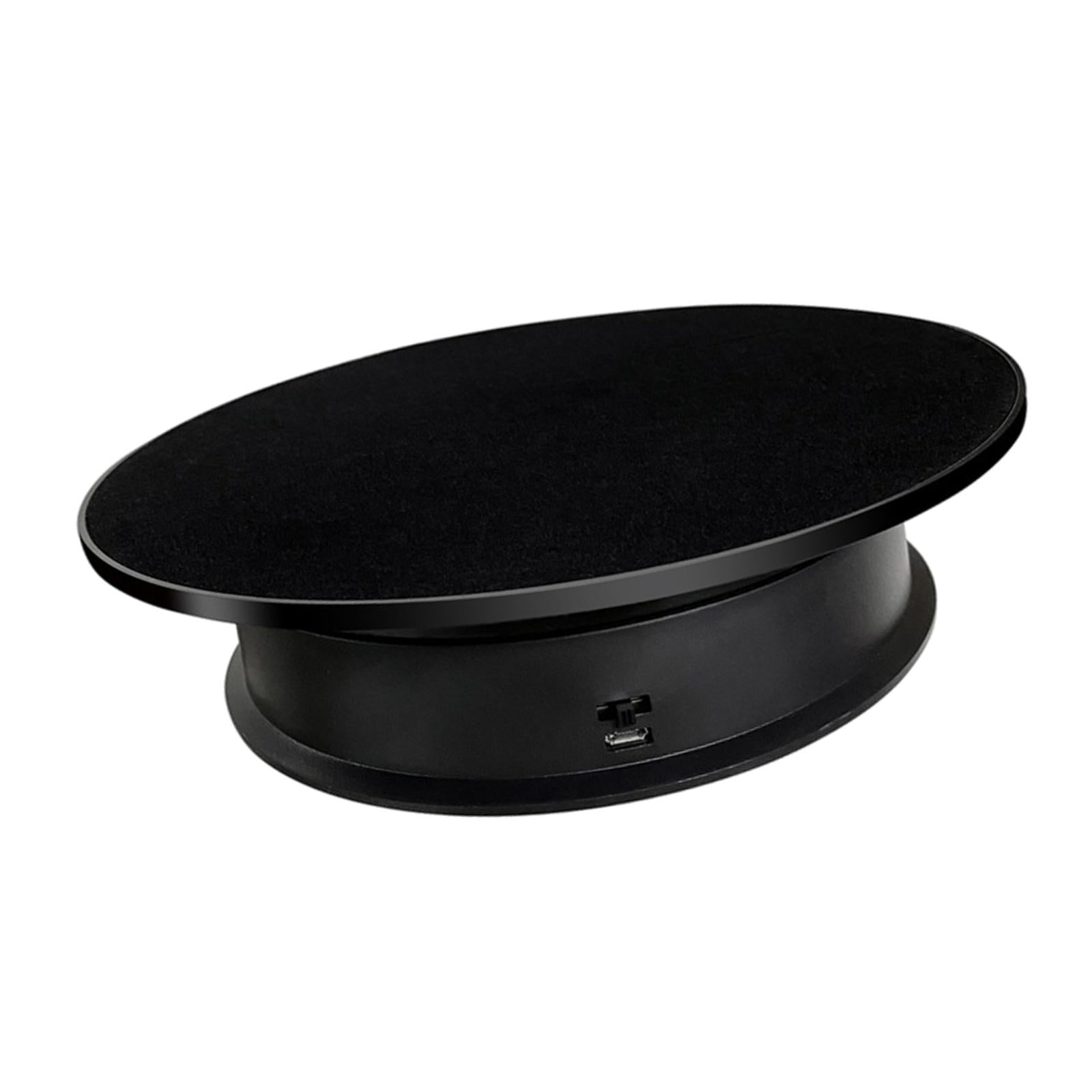 8 Rotating Display Stand USB Powered Turntable 2 Speed Toy Model Display Black Suede"