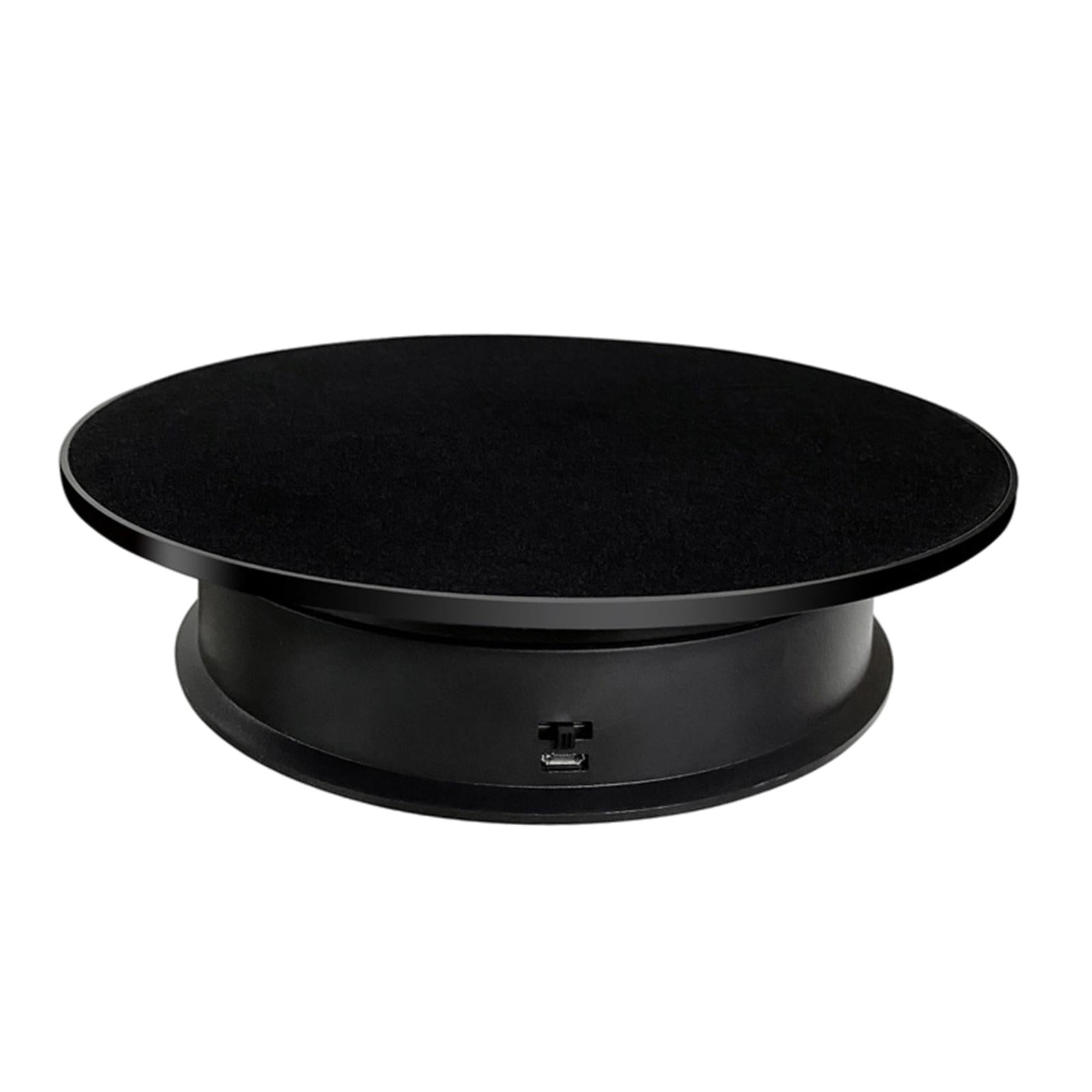 8 Rotating Display Stand USB Powered Turntable 2 Speed Toy Model Display Black Suede"