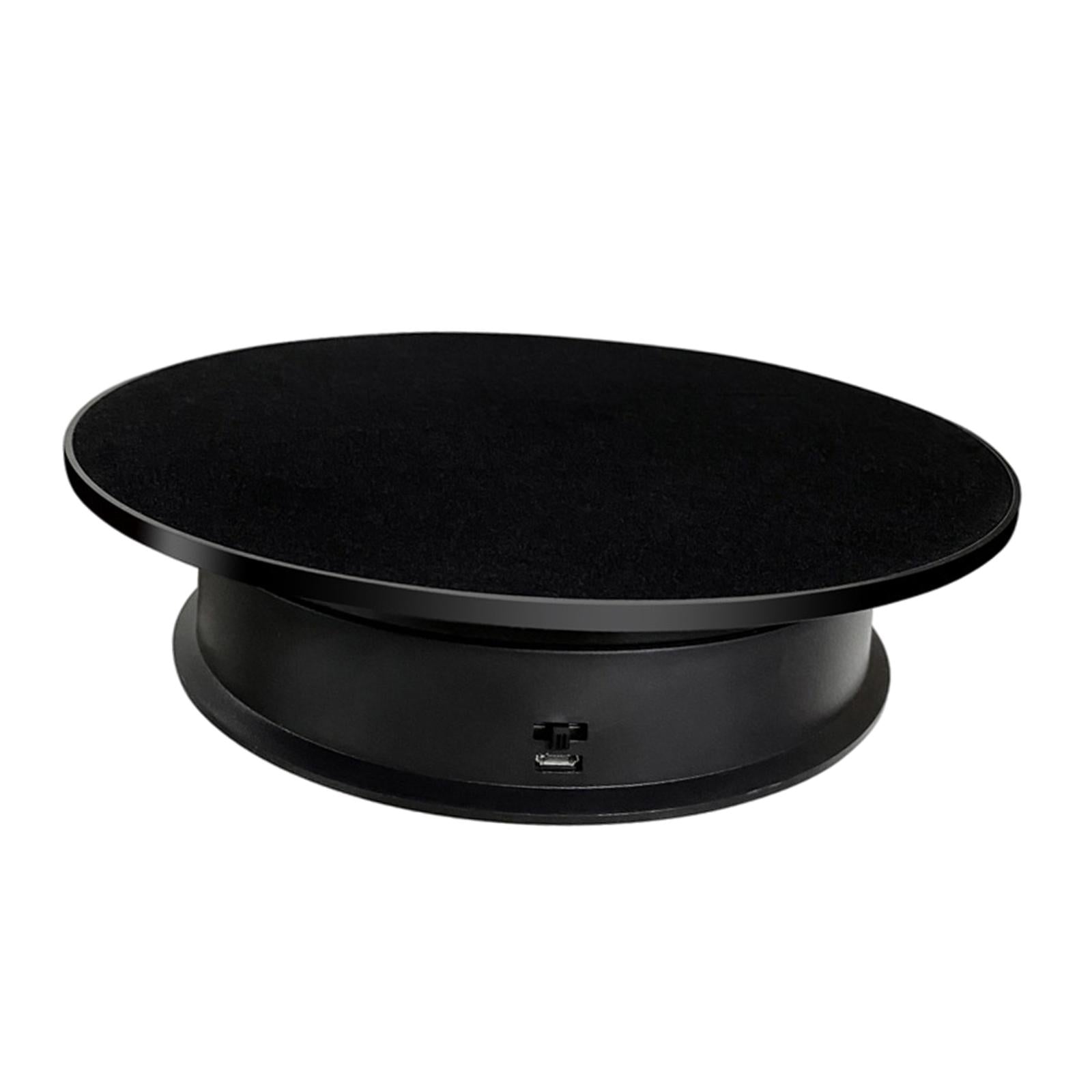 8 Rotating Display Stand USB Powered Turntable 2 Speed Toy Model Display Black Suede"