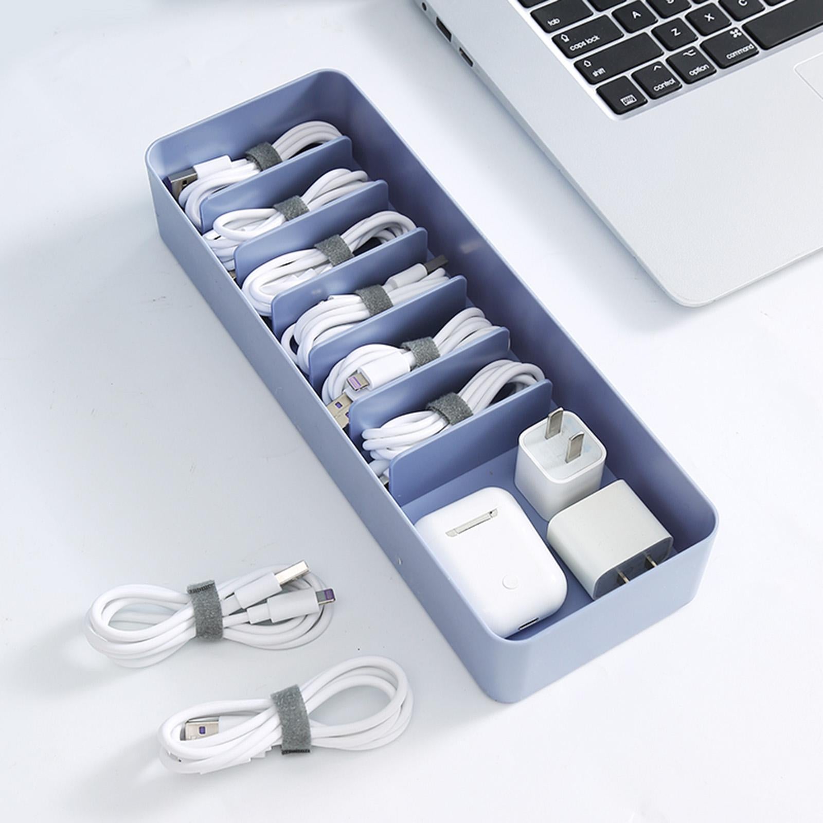 Plastic Cable Storage Boxs Organizer Dustproof Cover for Office Room Home Yellow