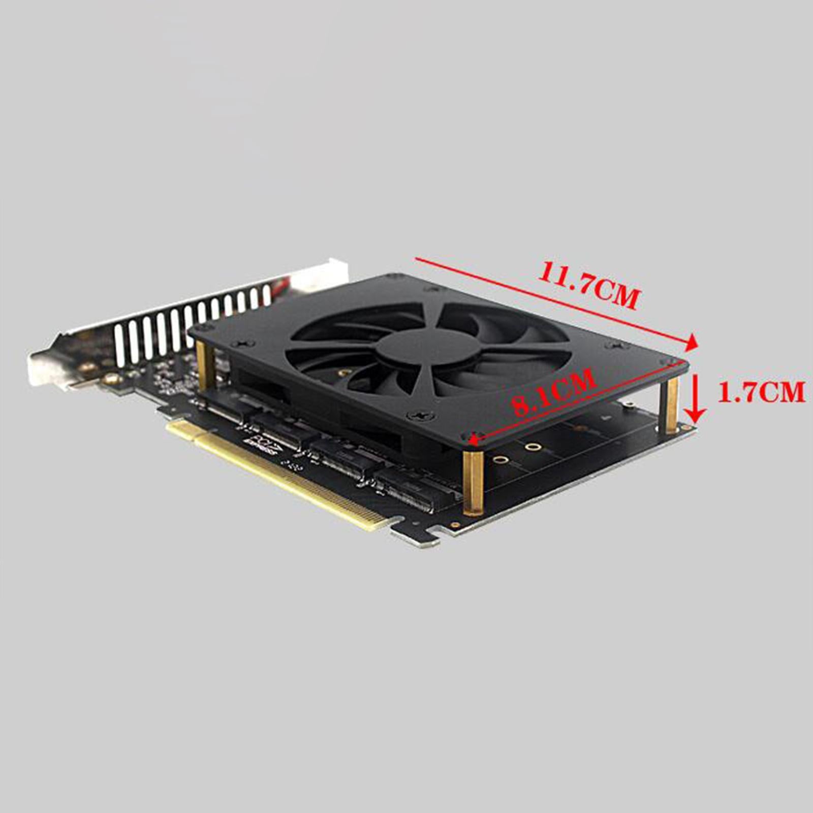 SSD RAID Array Expansion PCI-E Split 4-Disk NVMe PCI-EX16 M.2 Mkey for Btc