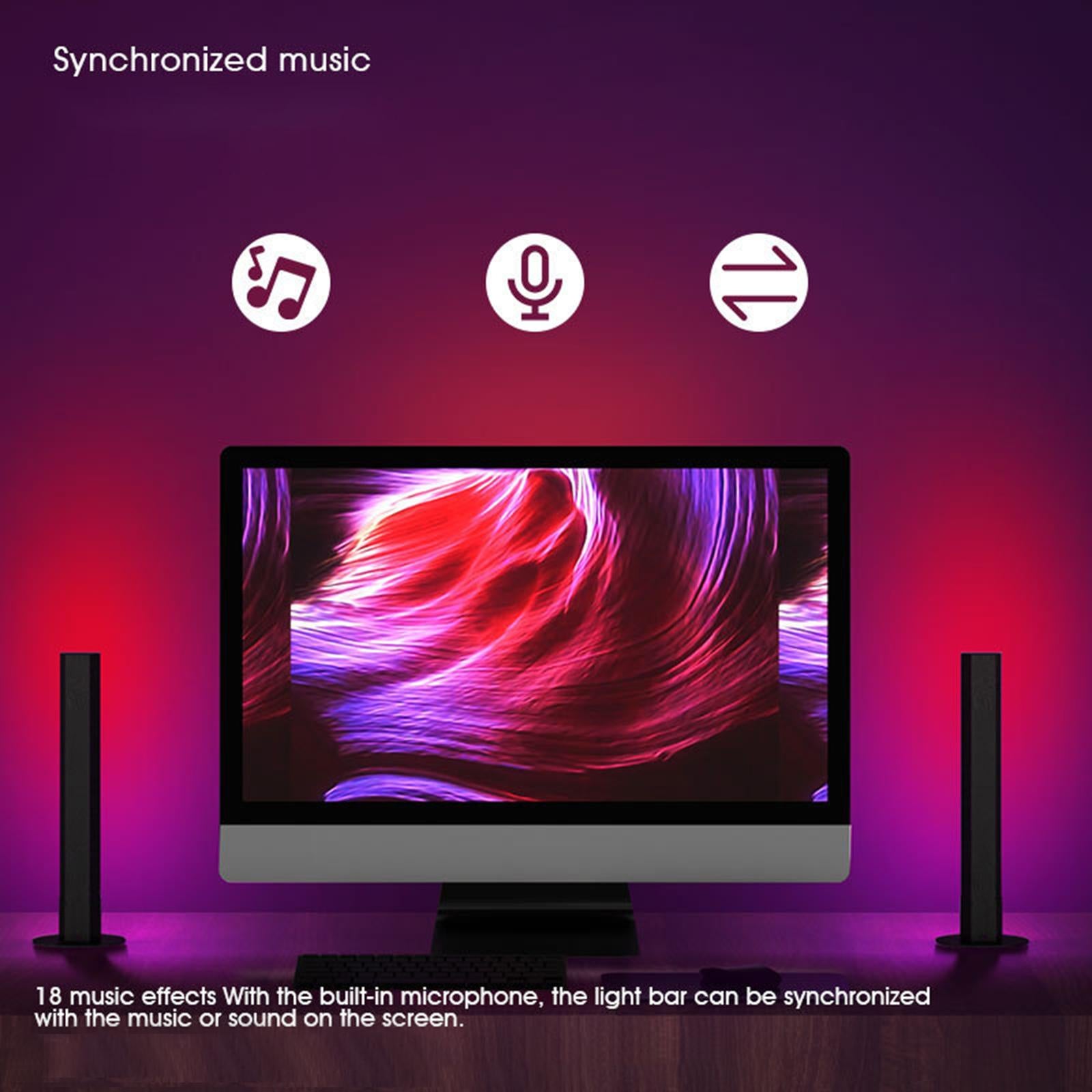 Sound Control LED Light Bars RGB Decoration for Car Room TV Bluetooth APP