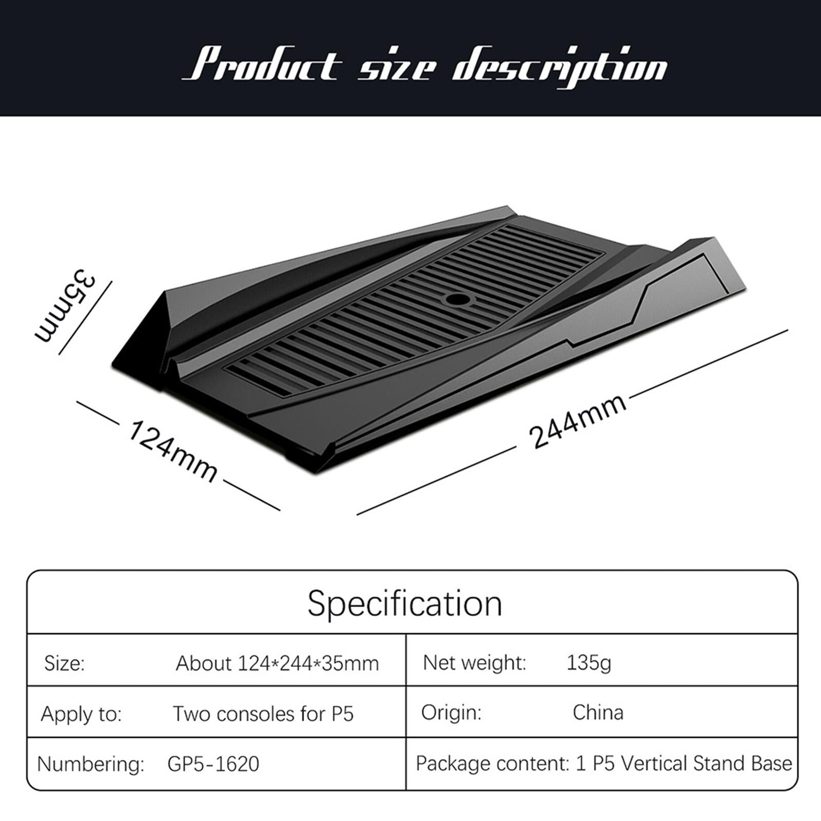 Vertical Stand Cooling Station Game Console Holder Base for PS5 Console