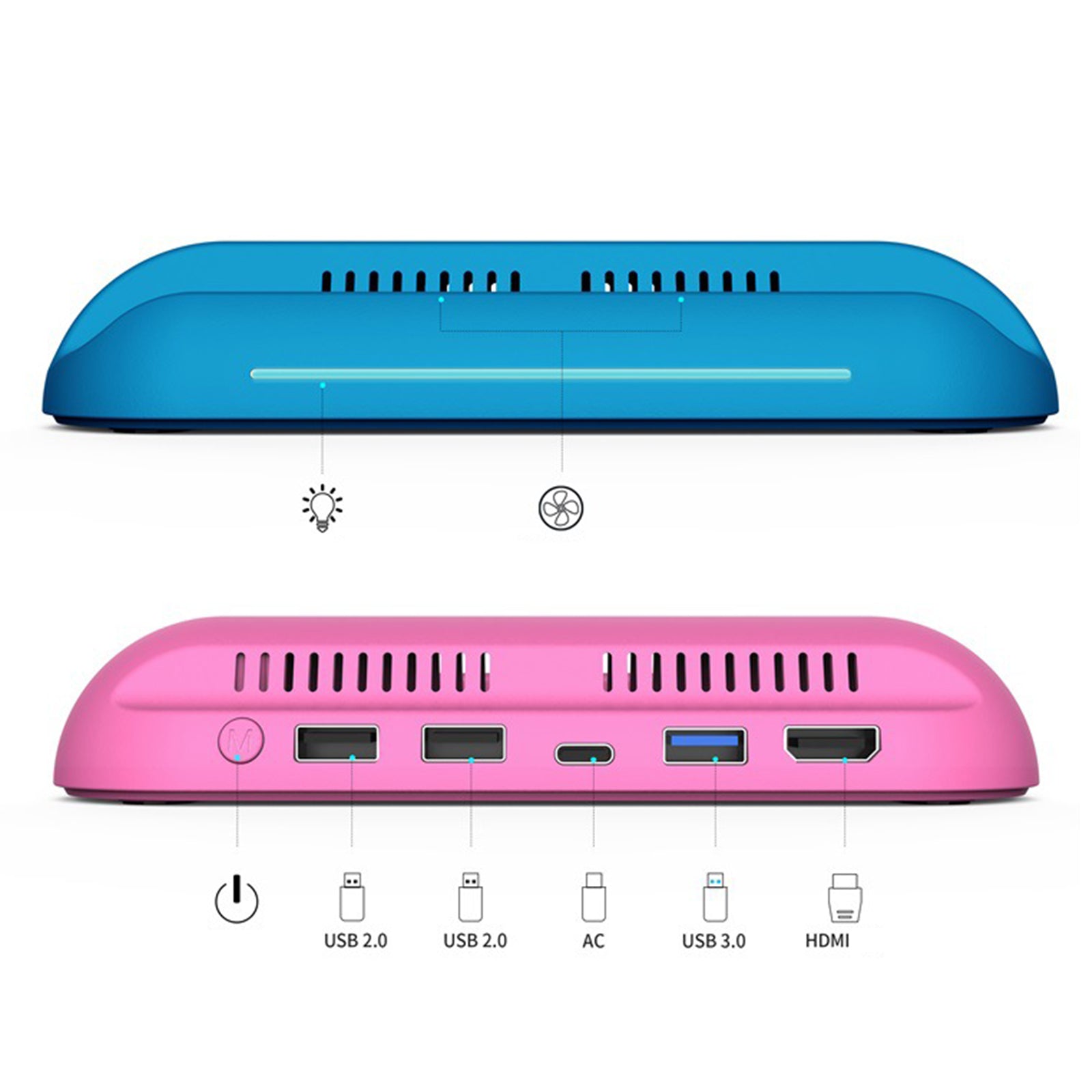 Portable Dock Station USB 3.0 2.0 Replacement for Nintendo Switch Host pink