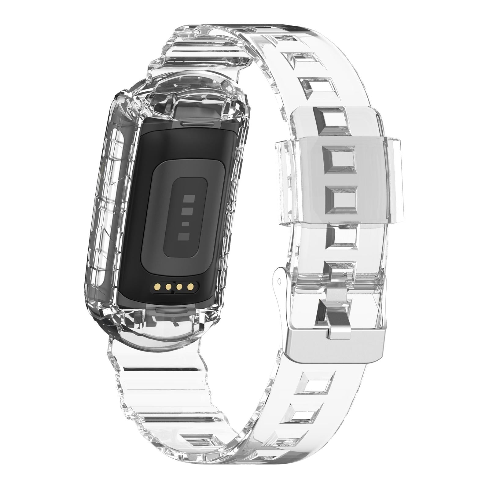 Silicone Wristband Comfortable for Charge5/4/4SE/3/3SE Smartwatches Clear