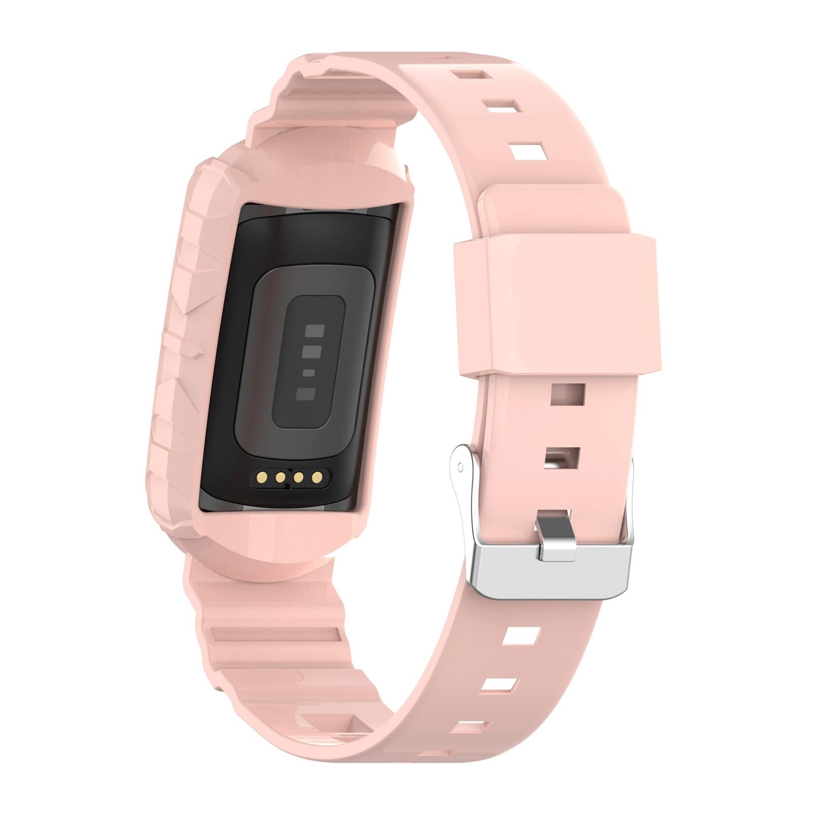 Silicone Wristband Comfortable for Charge5/4/4SE/3/3SE Smartwatches Pink