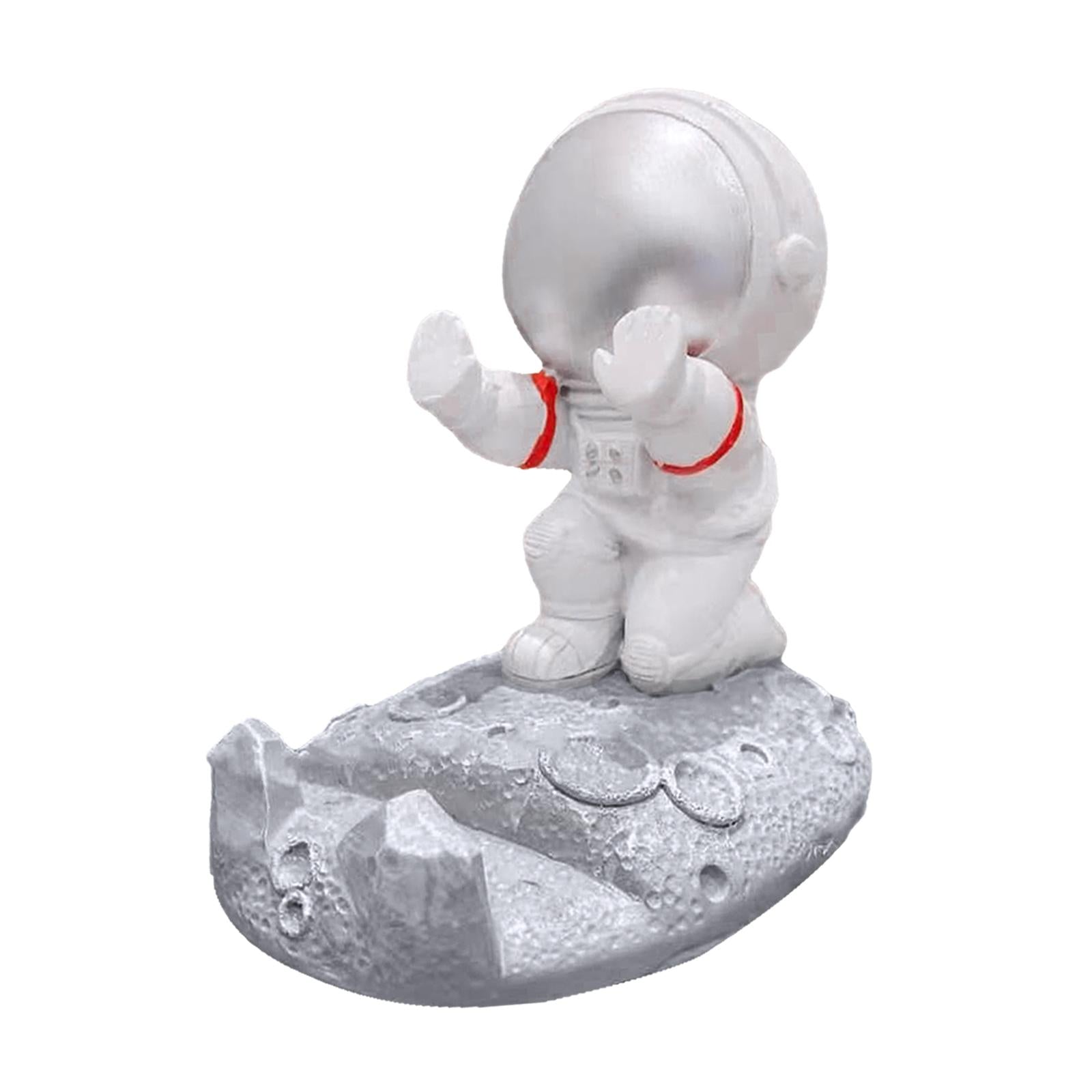 Universal Mobile Phone Holder Smartphone Resin Statue Decoration silver
