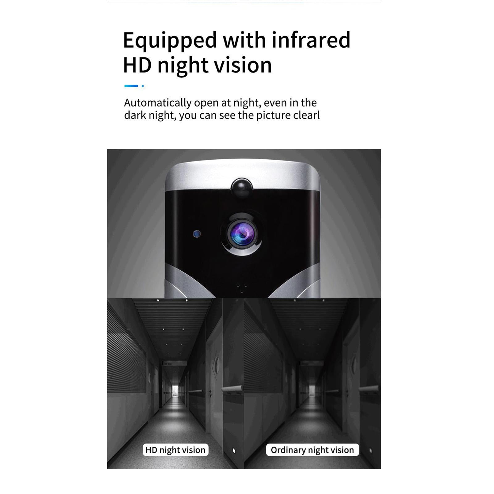 Smart Wireless Video Doorbell multifunction WiFi Anti Theft for home silver