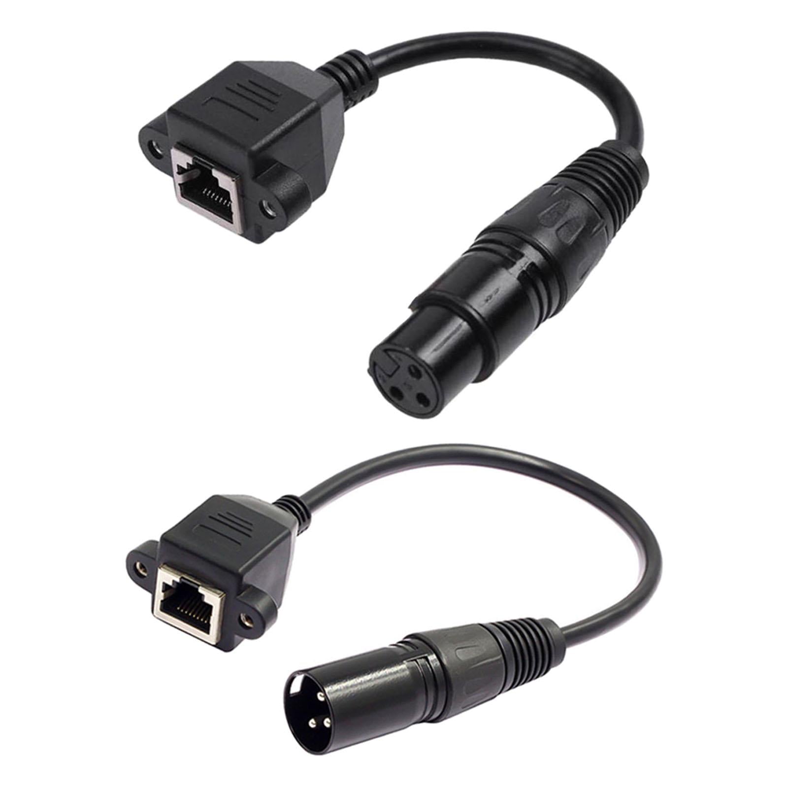 1 Pair 3 Pin XLR to RJ 45 Male Female Adapter Cables for DMX CON Controller