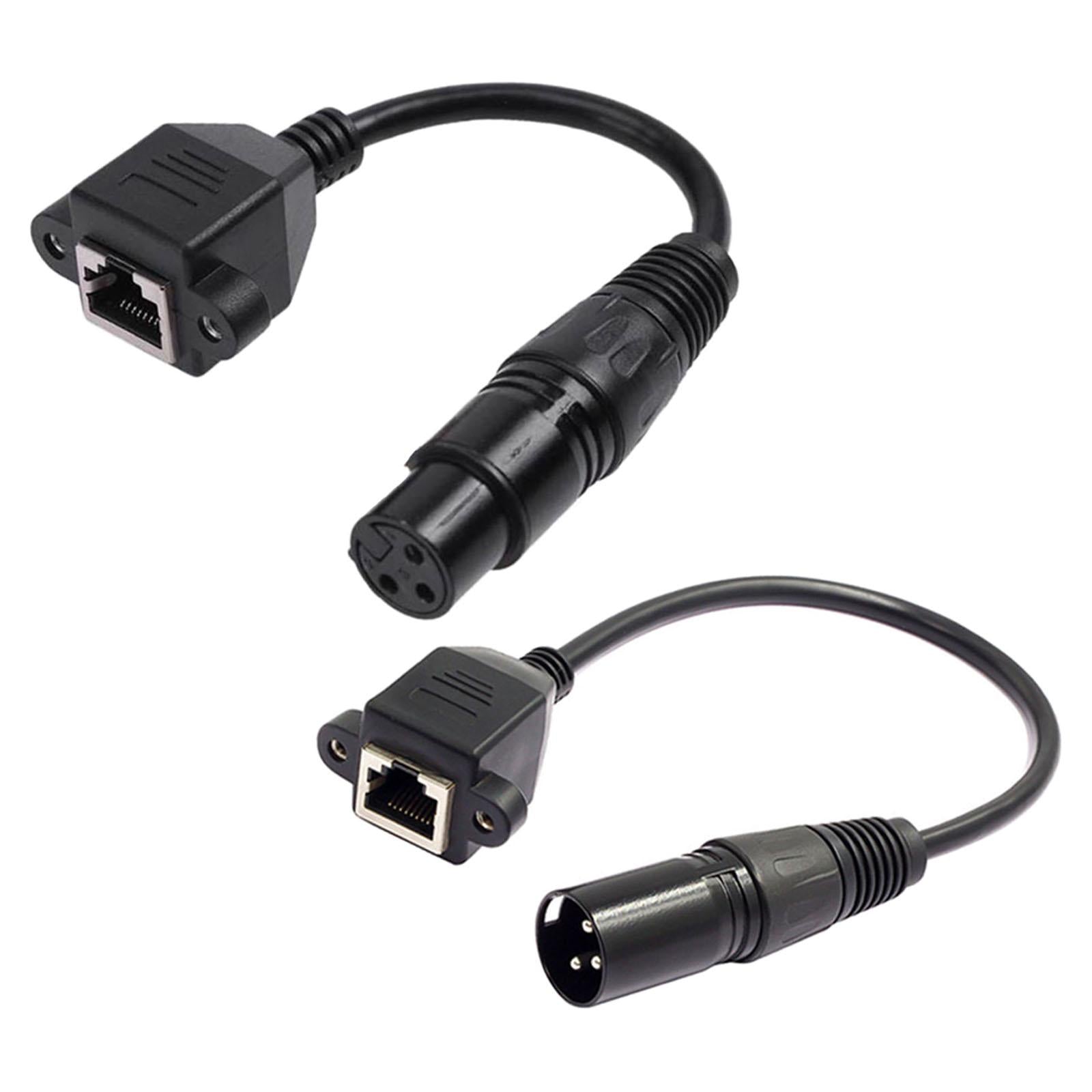 1 Pair 3 Pin XLR to RJ 45 Male Female Adapter Cables for DMX CON Controller