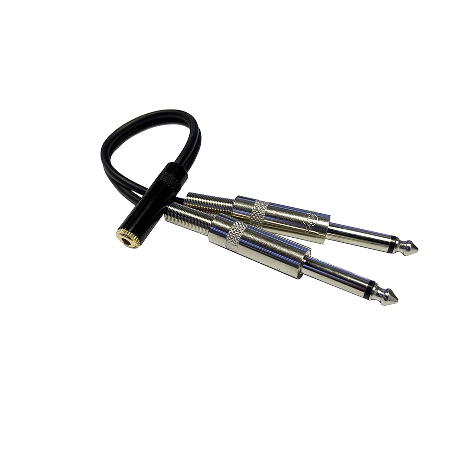 20cm 3.5mm 1/8 Female to 2 x 6.35mm 1/4" Male Cable for Phones Amplifiers"