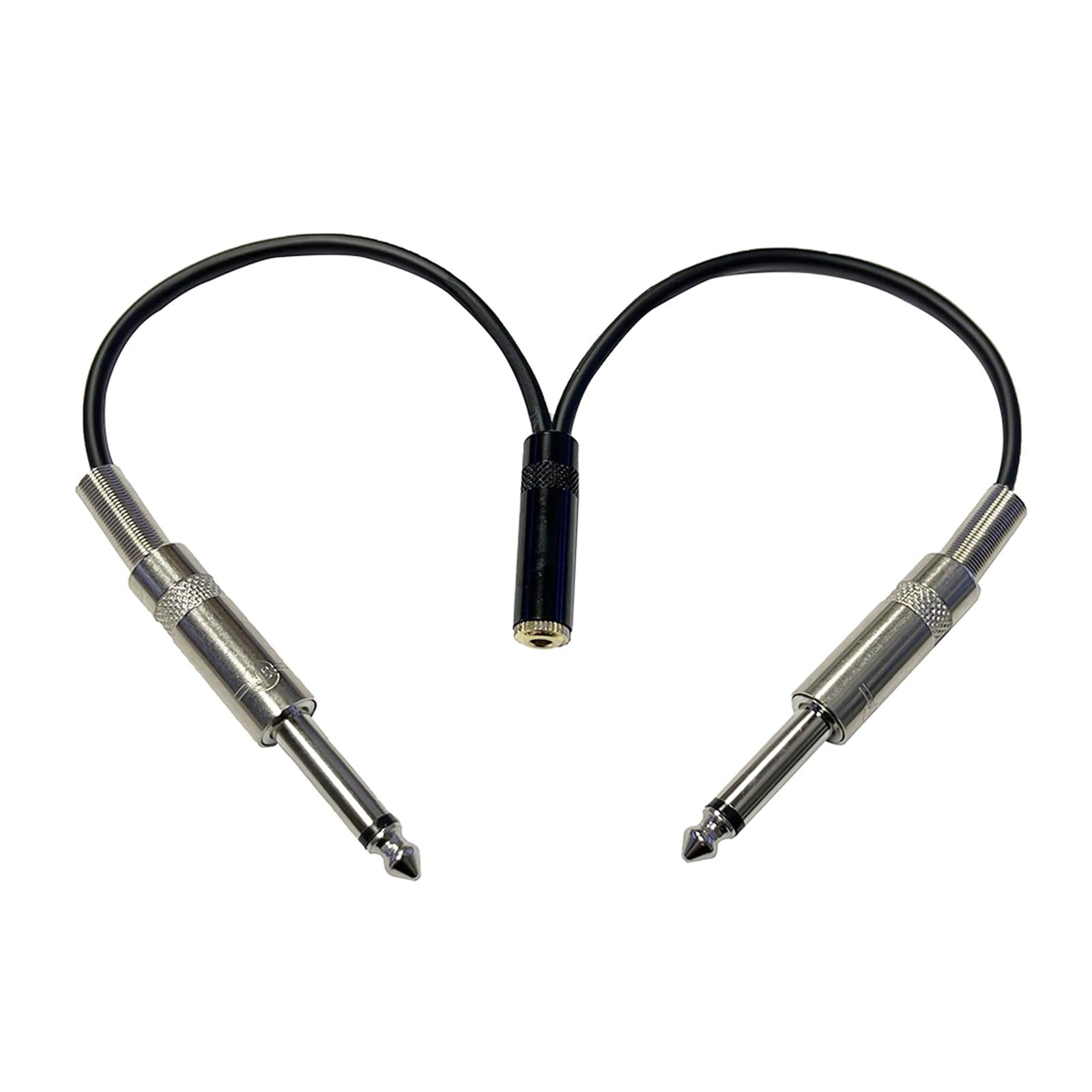 20cm 3.5mm 1/8 Female to 2 x 6.35mm 1/4" Male Cable for Phones Amplifiers"