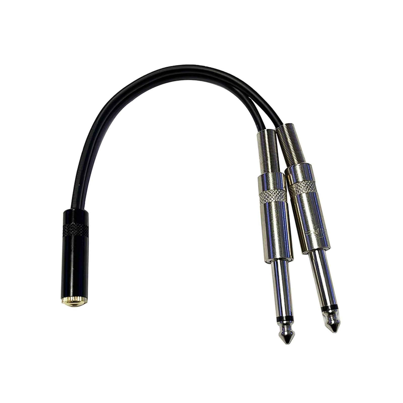 20cm 3.5mm 1/8 Female to 2 x 6.35mm 1/4" Male Cable for Phones Amplifiers"
