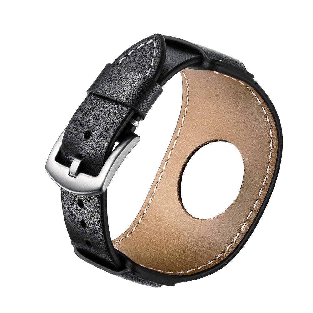 Genuine Leather Smart Watch Band Replacement Strap for Apple Watch Series 8 45mm / Ultra 49mm / 7 45mm / SE / SE (2022) / Series 6 / 5 / 4 44mm / Series 3 / 2 / 1 42mm - Black - UNIQBUY