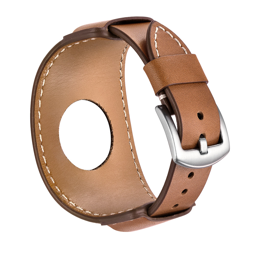 Genuine Leather Smart Watch Band Replacement Strap for Apple Watch Series 8 45mm / Ultra 49mm / 7 45mm / SE / SE (2022) / Series 6 / 5 / 4 44mm / Series 3 / 2 / 1 42mm - Light Brown - UNIQBUY