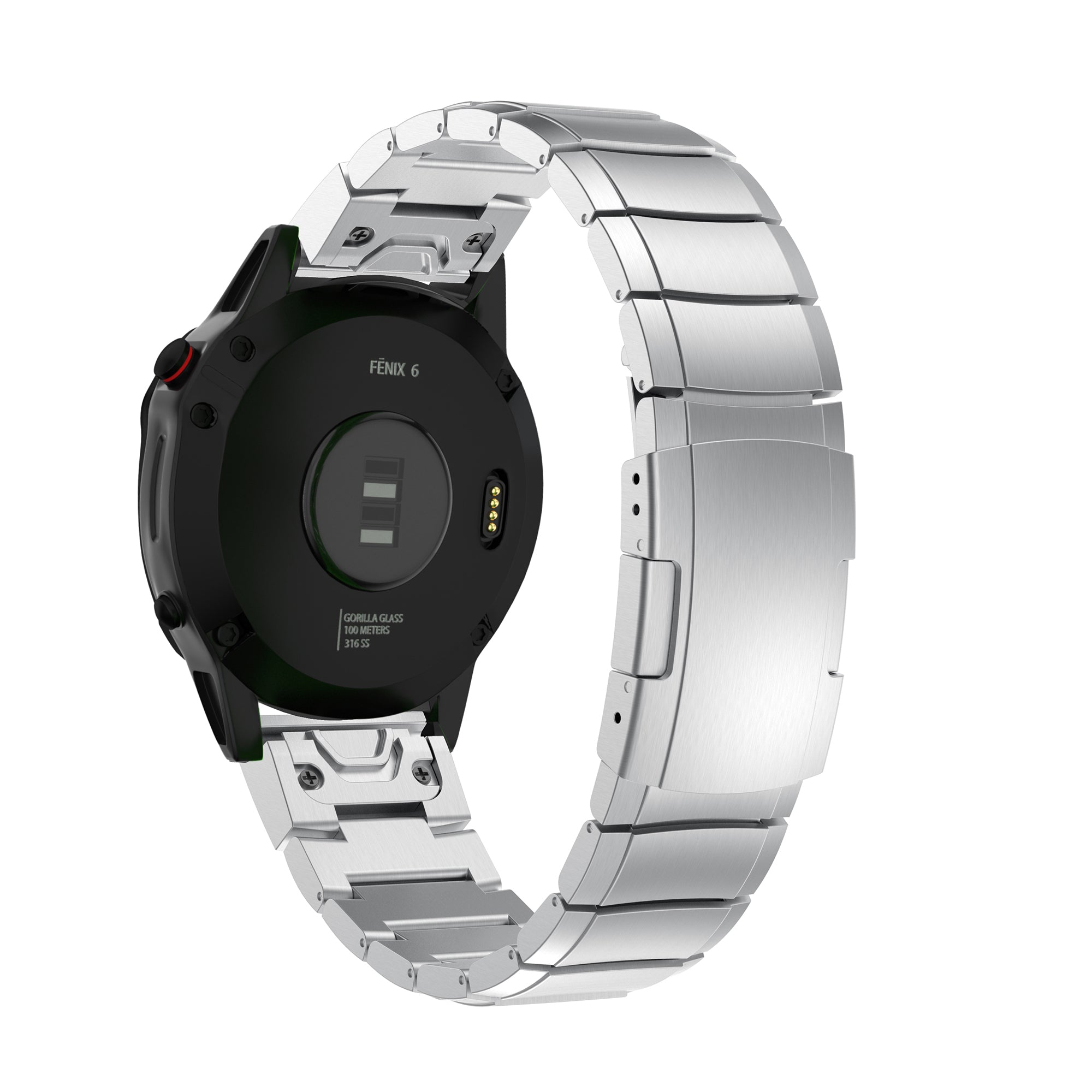 Stainless Steel Watch Band Wrist Strap for Garmin Fenix 6 - Silver - UNIQBUY