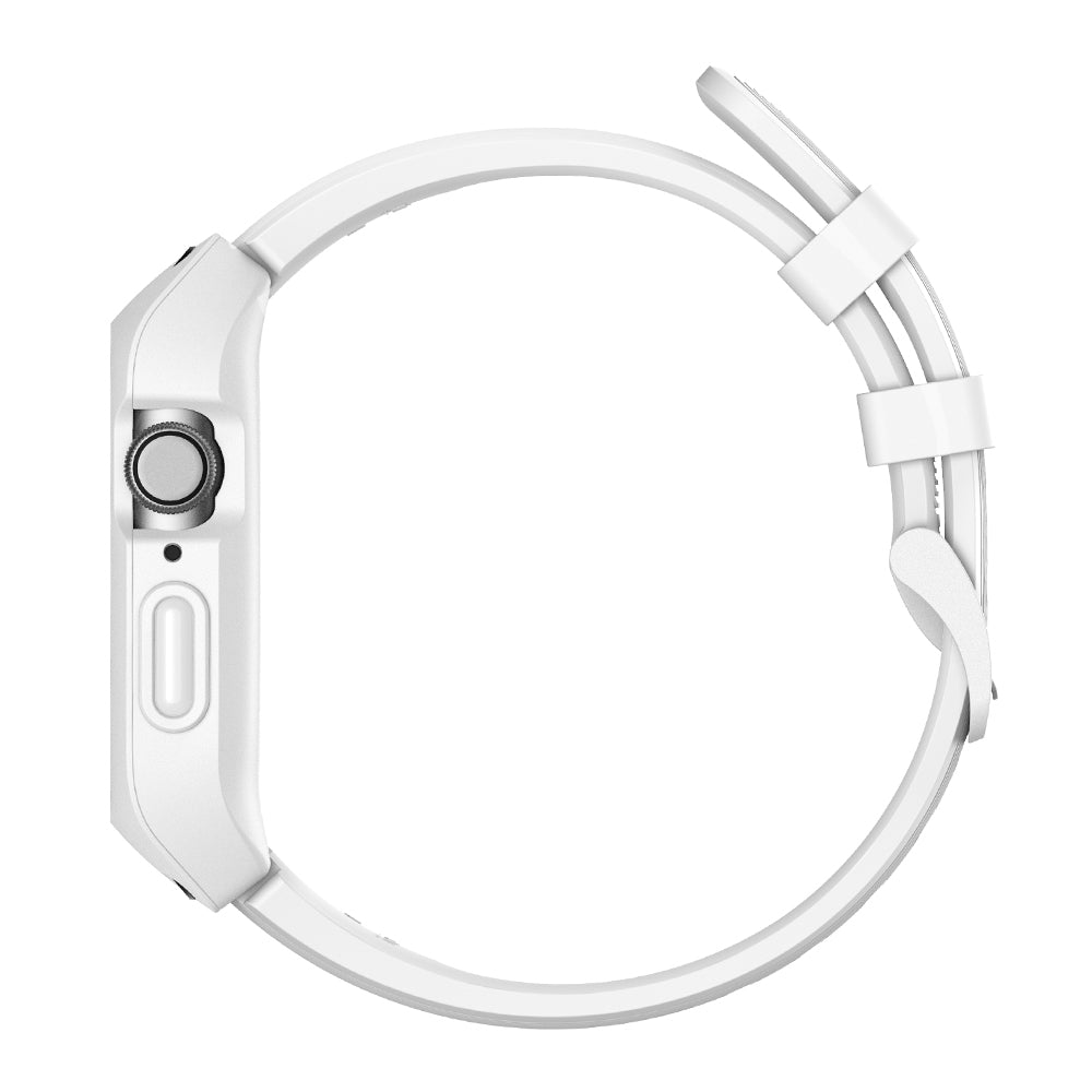 Silicone Smart Watch Strap + Protection Watch Case for Apple Watch SE / SE (2022) / Series 6 / 5 / 4 44mm - White - UNIQBUY