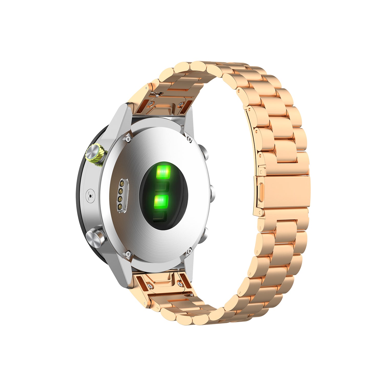 26mm Stainless Steel Three Beads Wrist Watch Band for Garmin Fenix 6X - Rose Gold - UNIQBUY