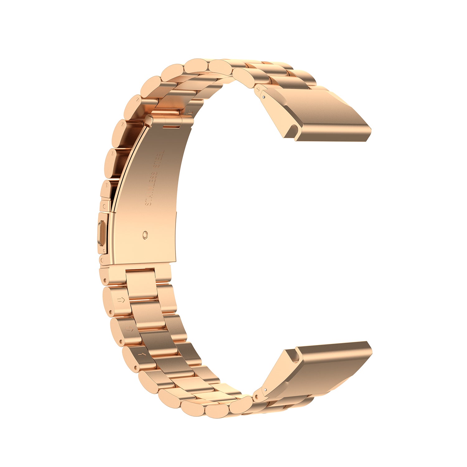 26mm Stainless Steel Three Beads Wrist Watch Band for Garmin Fenix 6X - Rose Gold - UNIQBUY