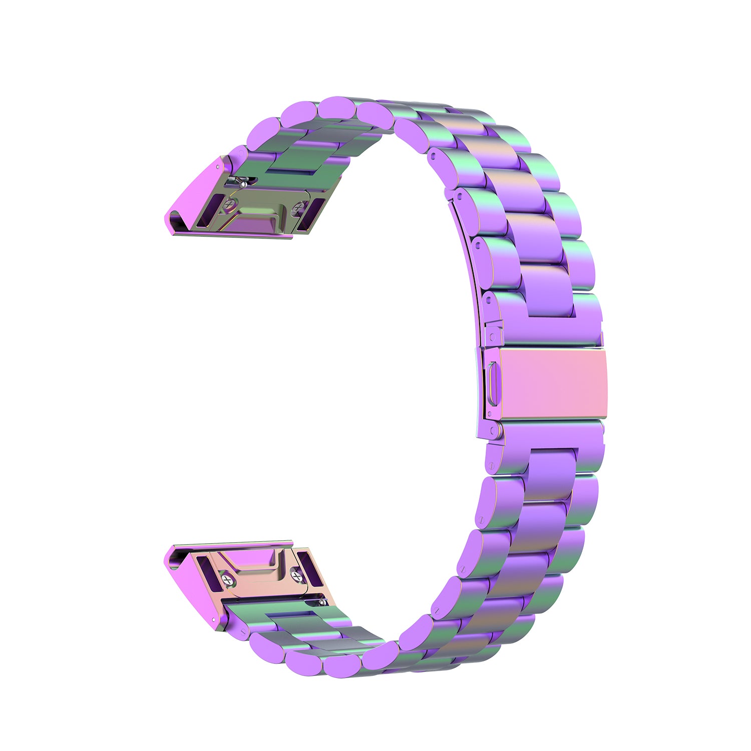 26mm Stainless Steel Three Beads Wrist Watch Band for Garmin Fenix 6X - Purple - UNIQBUY