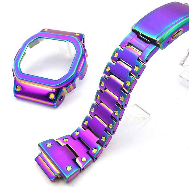 Stainless Steel Watch Band Replacement + Watch Cover for Casio G-SHOCK GW-5000 / 5035 / DW5600 - Multi-color