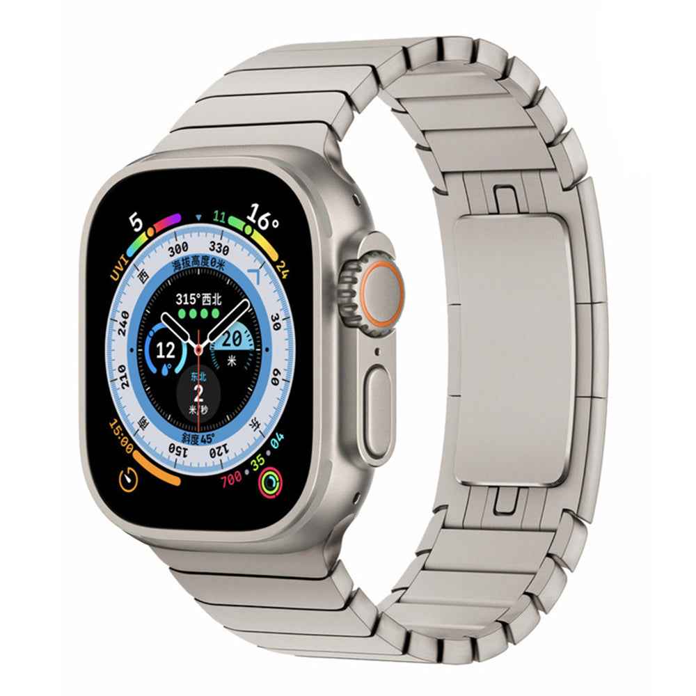 For Apple Watch Series 8 / 7 41mm / 6 / SE / SE (2022) / 5 / 4 40mm / 3 / 2 / 1 38mm Wrist Strap Stainless Steel Watch Band - Starlight