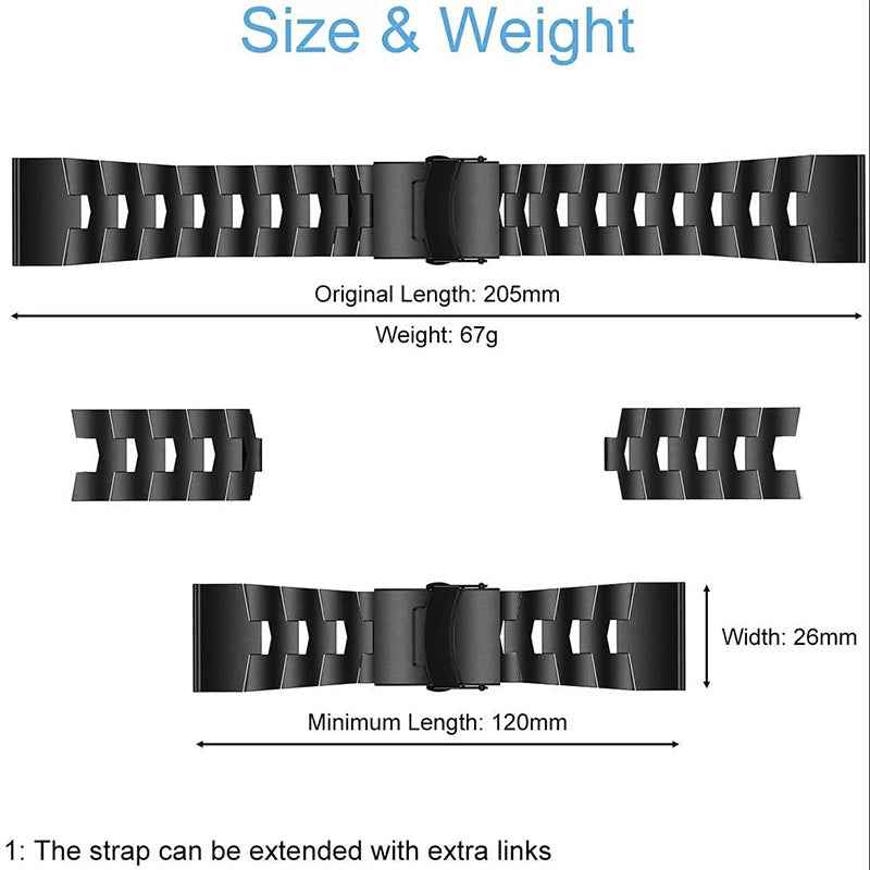 For Garmin Fenix 6 / 5 / Forerunner 935 / 945 Titanium Alloy Metal Watch Strap Quick Release Wrist Band Replacement - Black